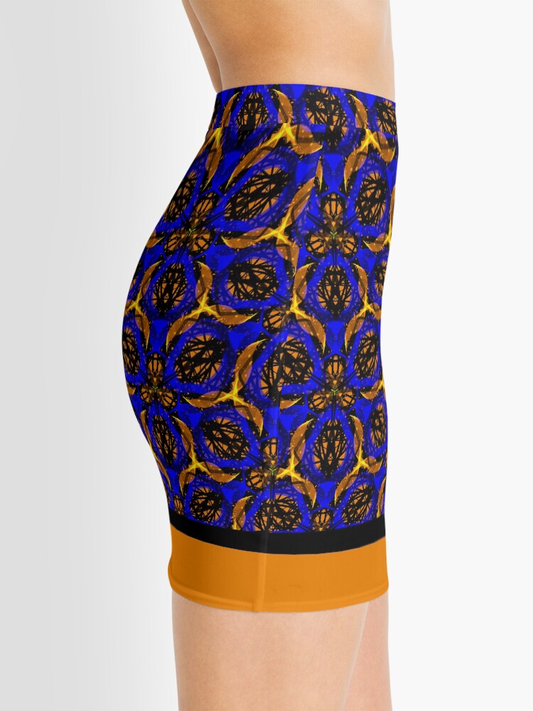 Alternate view of Blue yellow African print Mini Skirt