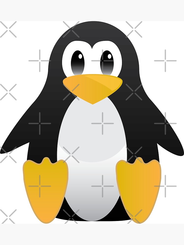 Abstract Cute Cartoon Pinguin Funny Vector Penguin Image Linux Or Ubuntu Mascot Poster For 6305