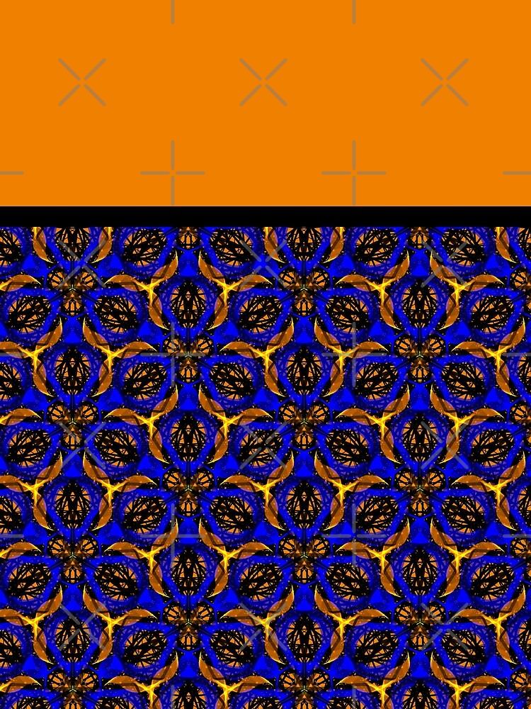 Blue yellow African print by cardwellandink