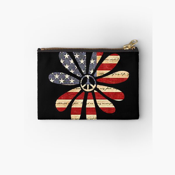 Item preview, Hippie Flower Power Peace Sign American Flag designed and sold by Swigalicious.
