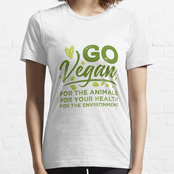 Vegan Tshirt Go Vegan Vegetarian Essential T-Shirt