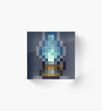 Pixel Lantern, Blue Acrylic Block