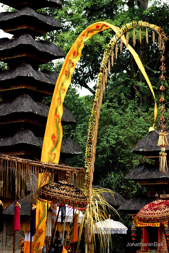 Pagoda And Banners Campuan Temple Bali By Jonathaninbali Redbubble