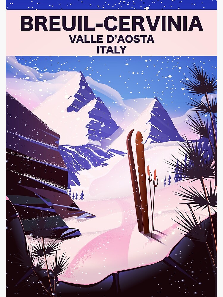 Breuil-Cervinia Valle d’Aosta Italy Ski poster by vectorwebstore