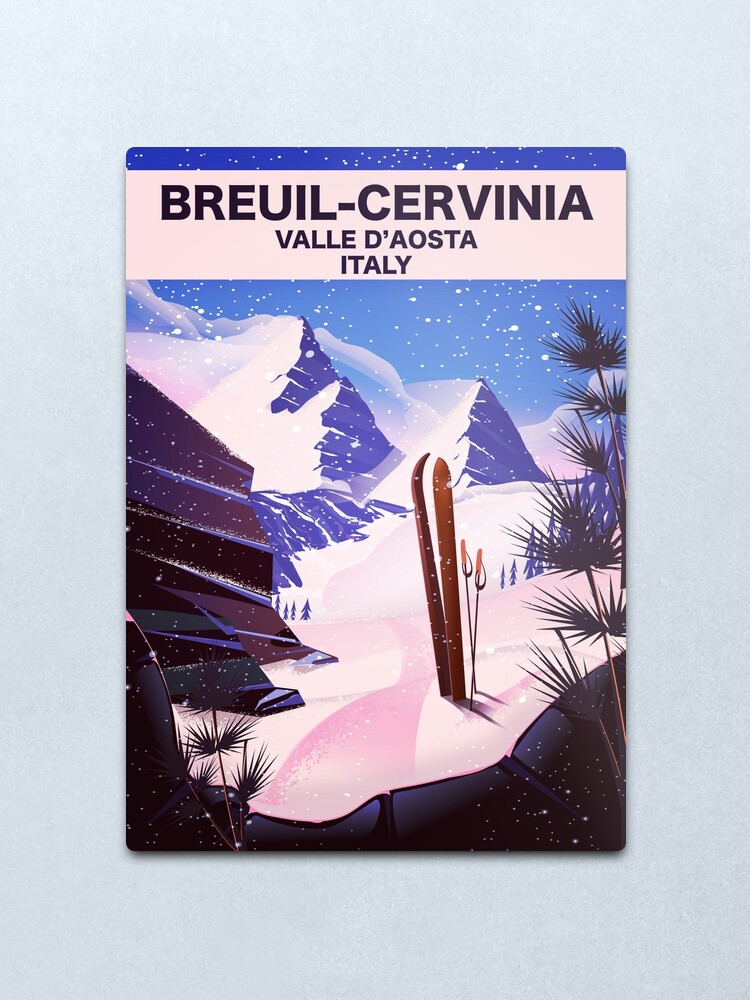 Alternate view of Breuil-Cervinia Valle d’Aosta Italy Ski poster Metal Print