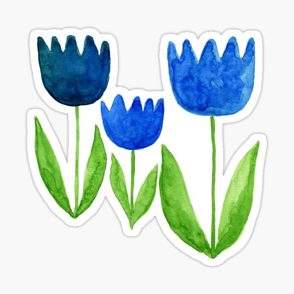 Blue Tulips Sticker