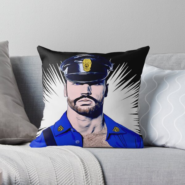 Bear Cop Throw Pillow