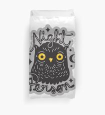 NIght Owl Person Duvet Cover