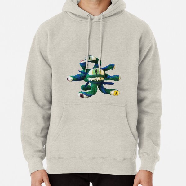 Blue/Green Beholder (Needle Felt Art) Pullover Hoodie