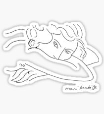 Pegatina Mujer joven con la cara enterrada en los brazos (jeune Femme Le Visage Enfoui Dans Les Bras), Henri Matisse, diseño de bocetos, camiseta, camiseta, camiseta, póster, ilustraciones