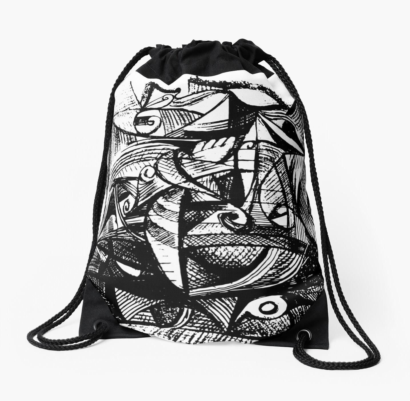"line drawing 2" Drawstring Bag by pupunzi Redbubble