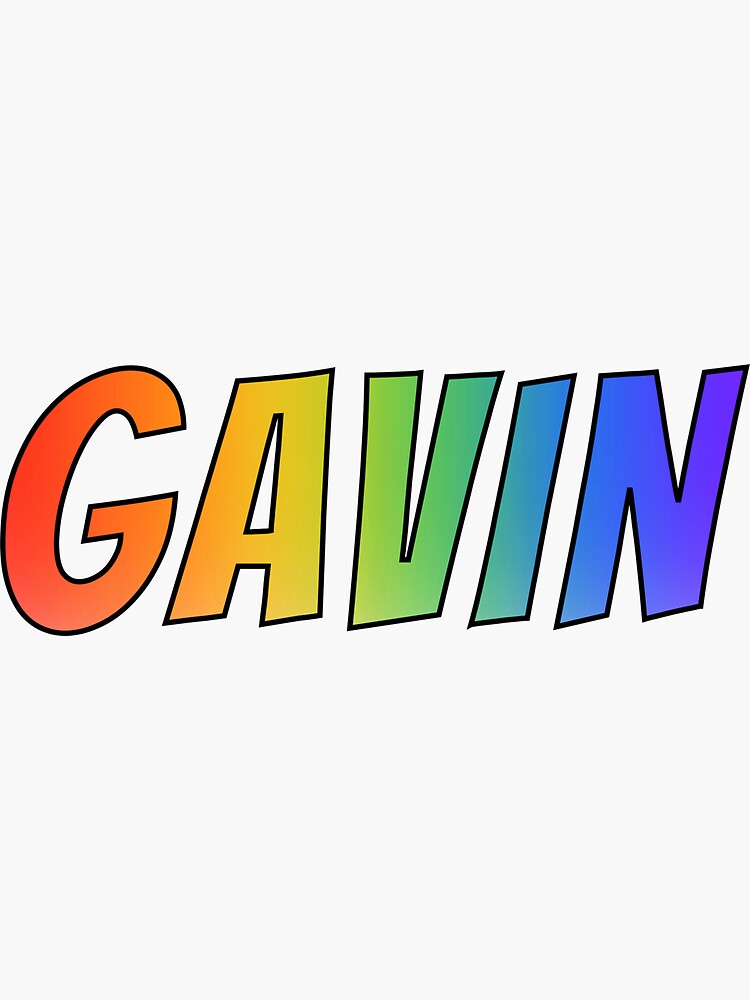 ""GAVIN" First Name Rainbow Gradient Pattern" Sticker For Sale By Aponx ...