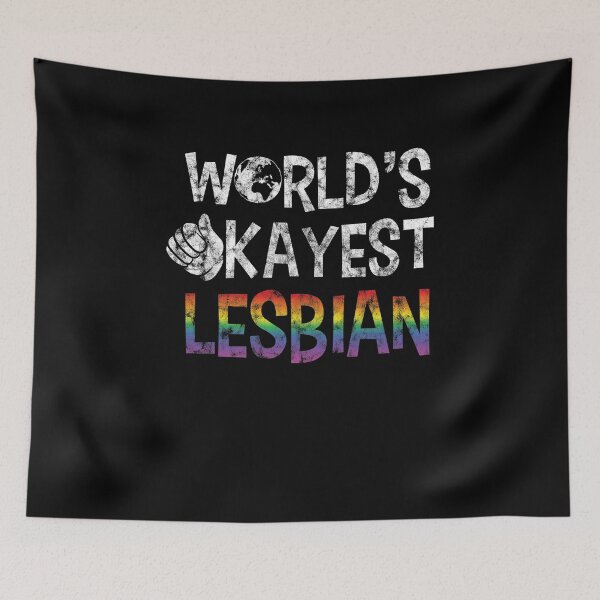 Item preview, LGBT Gay Pride Lesbian World's Okayest Lesbian grunge designed and sold by haselshirt.