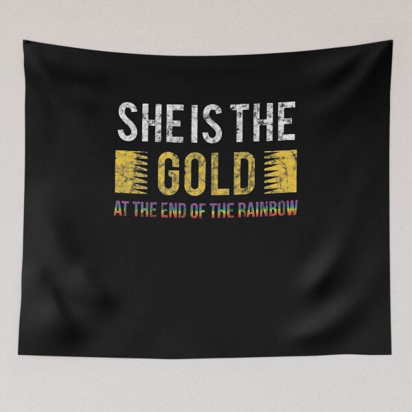 Item preview, LGBT Gay Pride Lesbian She Is The Gold Rainbow grunge designed and sold by haselshirt.