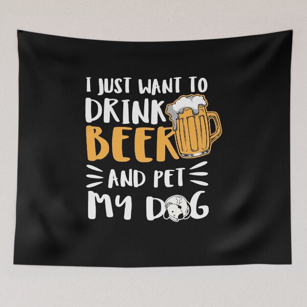 Item preview, Dog Lover Just Want To Drink Beer And Pet My Dog Gift designed and sold by haselshirt.