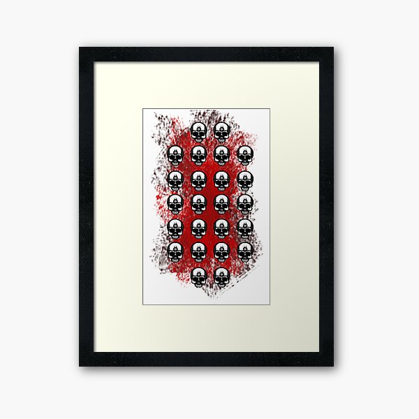 Error face multi skull Framed Art Print
