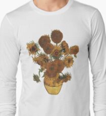 Van Gogh Sun Flowers Grunge Long Sleeve T-Shirt
