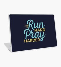 Christian Runner Run Hard Prayer Harder Laptop Skin