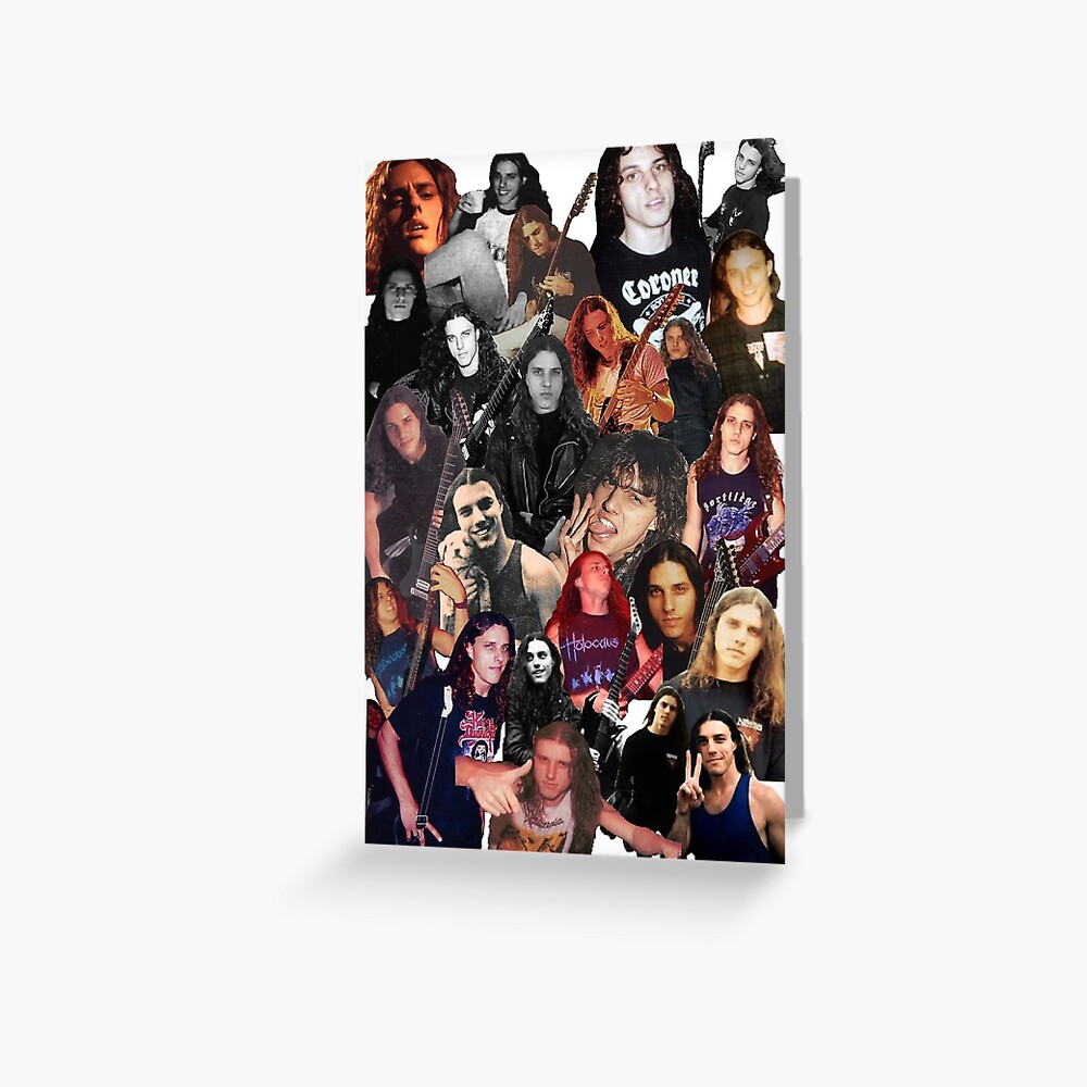 Chuck Schuldiner Collage Death Greeting Card By Borealfiendsclb Redbubble