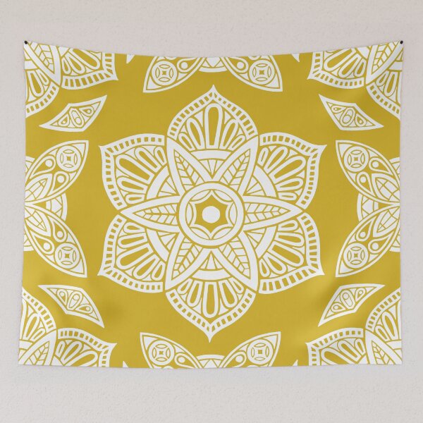 Item preview, Floral Lotus Mandala - Yellow designed and sold by Ruby The Illustrator.