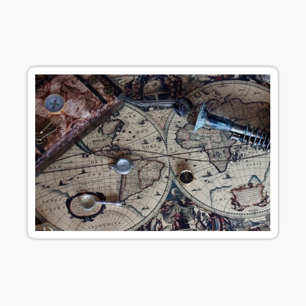 Steampunk pirate treasure map Sticker