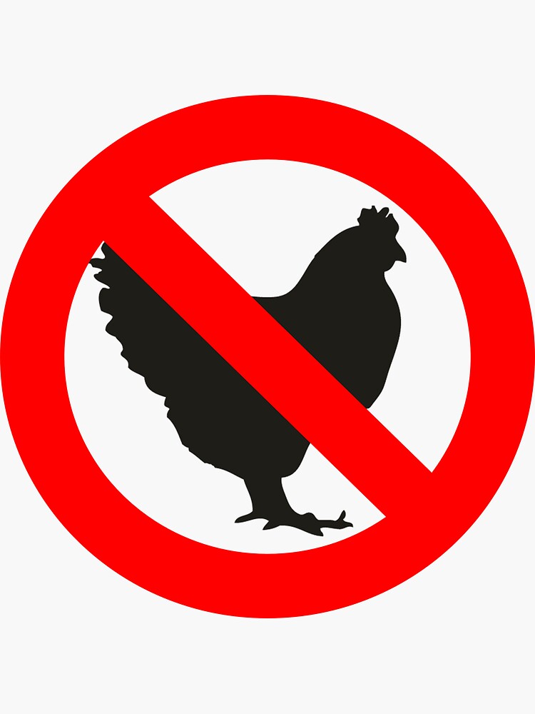 "No Chickens" Sticker for Sale by Coasterfan Redbubble
