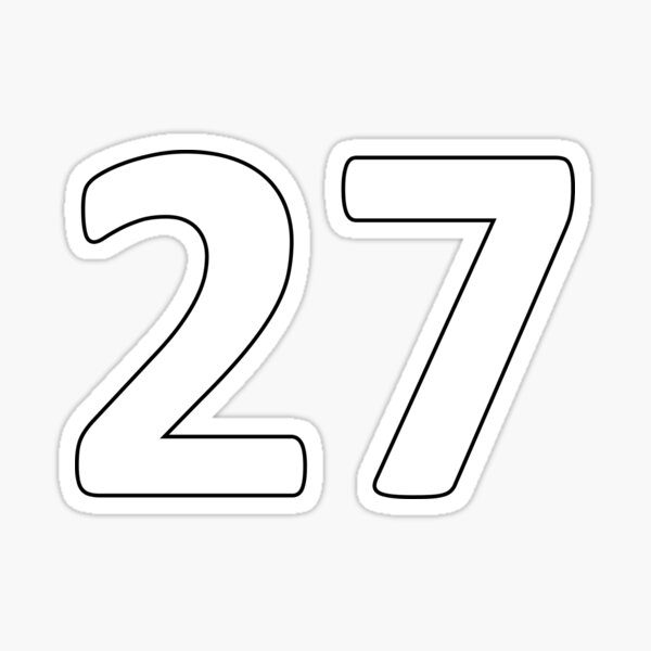 27,classic vintage sport jersey number, uniform numbers in black