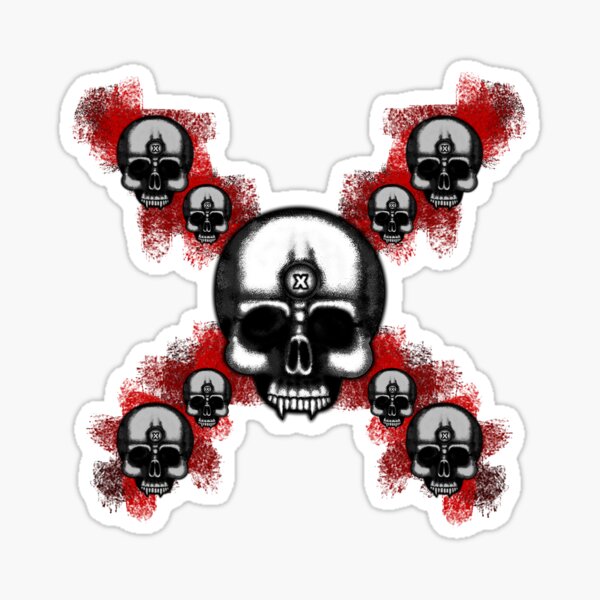 Errorface Skull Cross Sticker