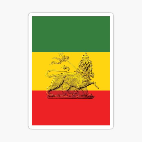 Lion of Judah Rasta Colours Sticker