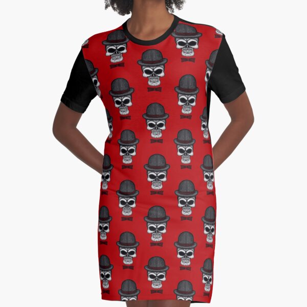Errorface gentleman Skull Graphic T-Shirt Dress