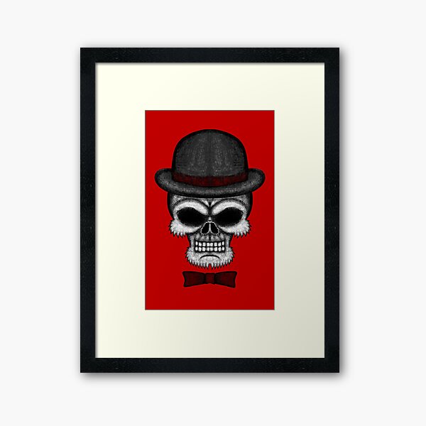 Errorface gentleman Skull Framed Art Print