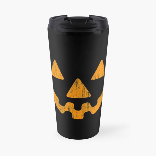 Kürbis Gesicht Halloween dunkel Thermobecher