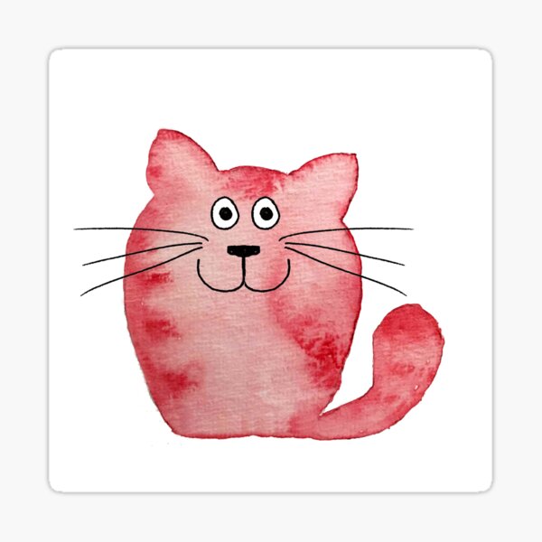 Smiling Red Cat Sticker