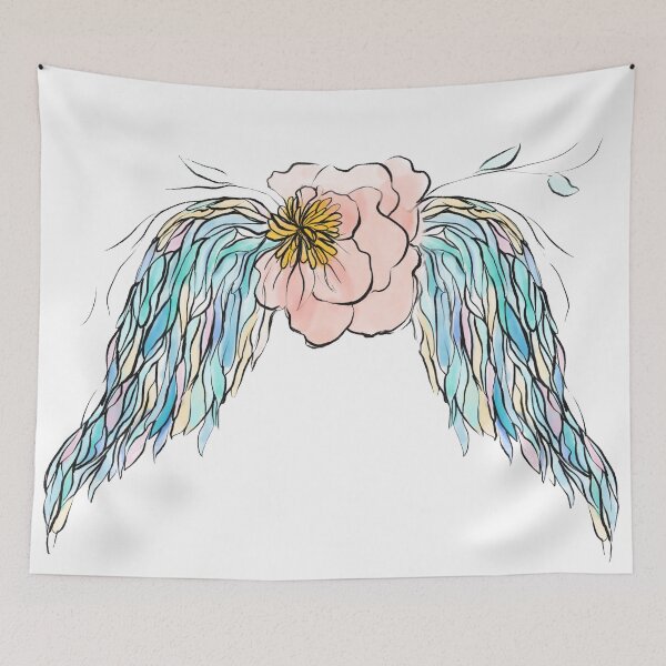 Aperçu de l'œuvre Wings - Fantaisie de fleurs peintes créée et vendue par Ilze Lucero.