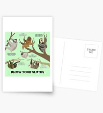 Know Your Sloths Postcards