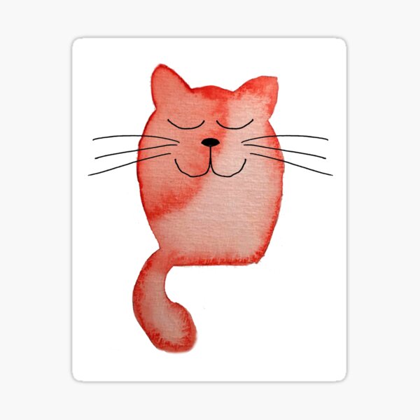 smiling orange cat Sticker