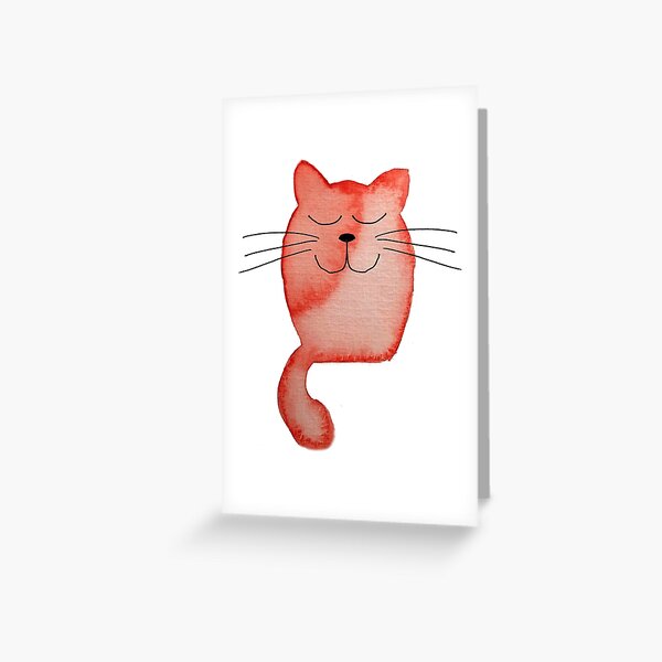 smiling orange cat Greeting Card