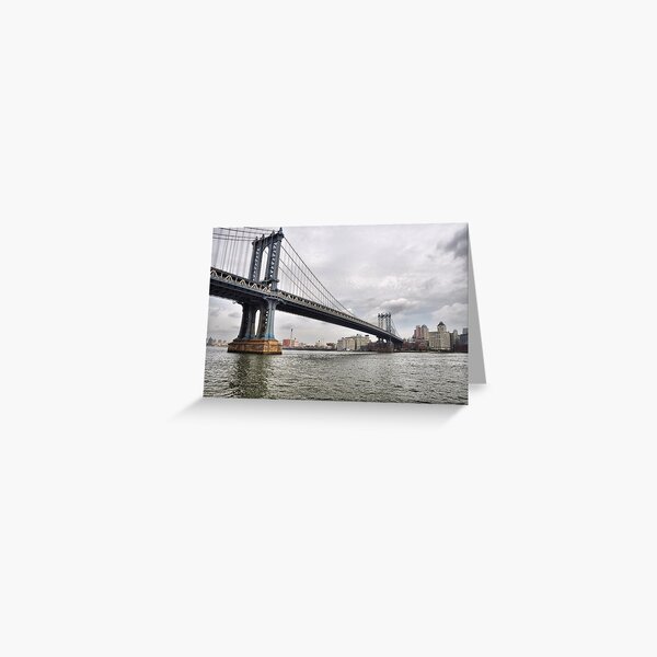 Manhattan Bridge From East River Park Greeting Card