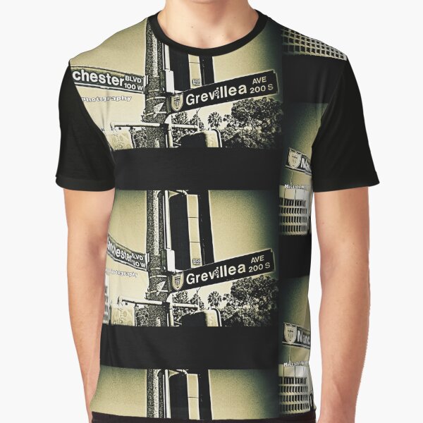 Manchester Boulevard & Grevillea Avenue1, Inglewood, California by Mistah Wilson Graphic T-Shirt