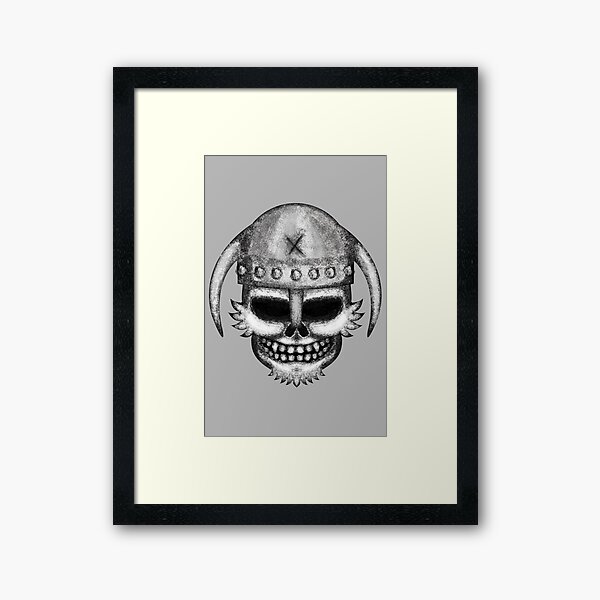 Errorface Viking Skull Framed Art Print