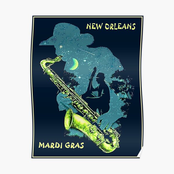 MARDI GRAS : Vintage New Orleans Celebration Advertising Print Poster