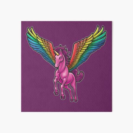 Pink Pegasus Unicorn Art Board Print