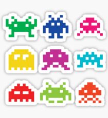 Space Invaders Alien Character Design Sticker