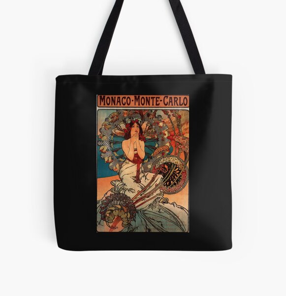 'Monaco' by Alphonse Mucha (Reproduction) All Over Print Tote Bag