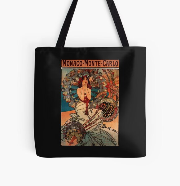 Leather Tote Bag Mucha Reverie Art Nouveau Shoulder Bag 