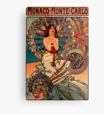 'Monaco' by Alphonse Mucha (Reproduction) Metal Print