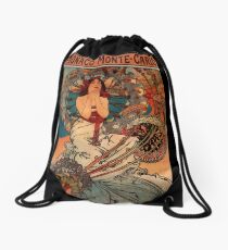 'Monaco' by Alphonse Mucha (Reproduction) Drawstring Bag