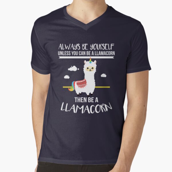 2141C Lama Corn Adult's T-shirt LLAMA Furry Fluffy Magic Unicorn Tee for Men 