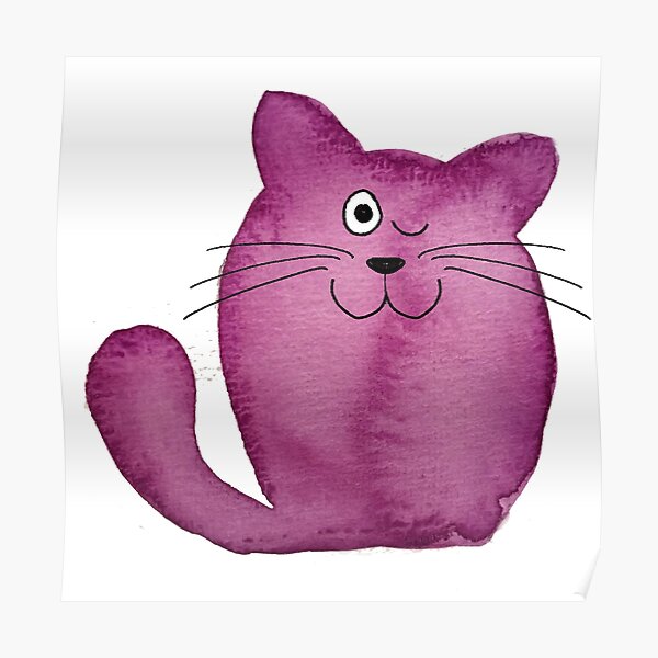 violet winking cat Poster