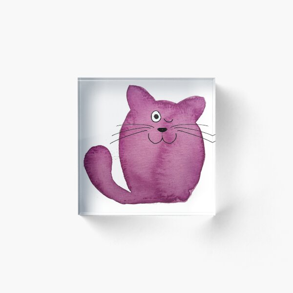 violet winking cat Acrylic Block